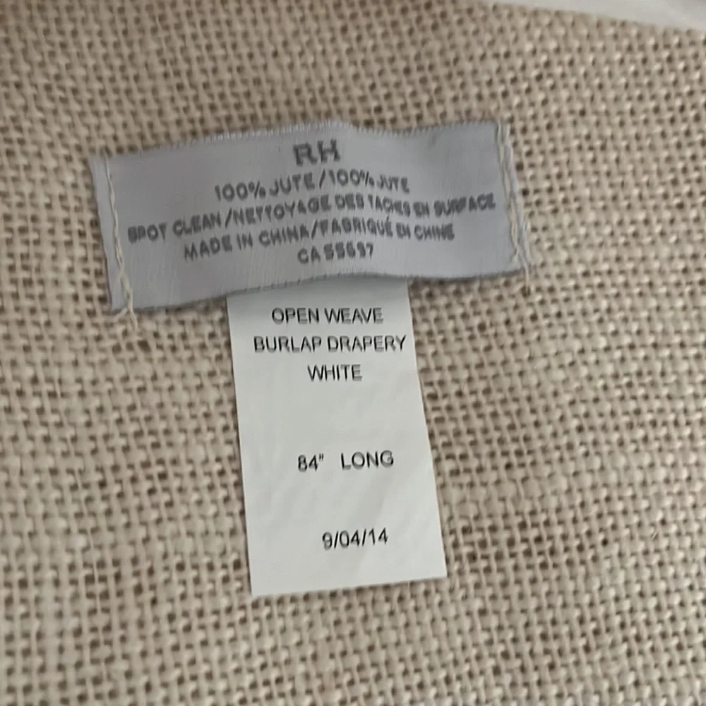 Restoration Hardware off white curtain